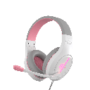 Meetion MT-HP021 Gaming Headset - 3.5mm Audio / USB RGB / Blanco + Rosado