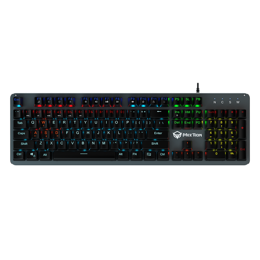 [MET-GAM-KYM-MK007-BK-121] Meetion MK007 Rainbow Backlit  Mechanial Gaming Keyboard - USB / LED / Black