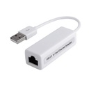 Genérico Adaptador USB2.0 Macho a RJ45 10/100Mbps Adaptador de Red - Blanco