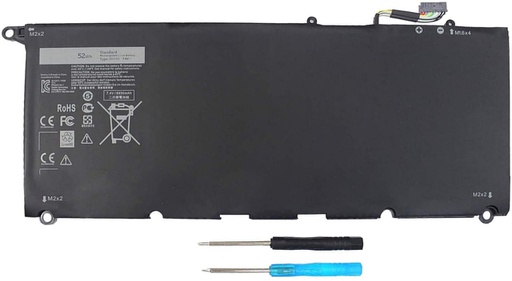 [DEL-BAT-NBK-JD25G-BK-222] Generic JD25G Replacement Battery for Dell XPS 13 - 7.4VDC, 52Wh