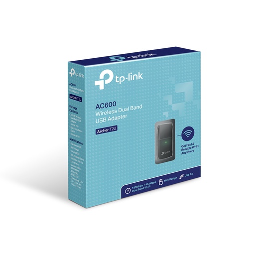 [TPL-NET-ACC-ARCHERT2U-BK-222] Tp-Link Archer T2U Adaptador WIFI USB, Dual Band, AC600 - Negro