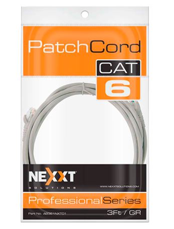 [NXT-CBL-UPT-AB361NXT01-GY-222] Nexxt Patch Cord Cat6 3ft - Gray