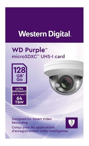 [WD-STO-ACC-WDD128G1P0C-NA-122] Western Digital Purple  MicroSD 128GB / With Adapter / Purple