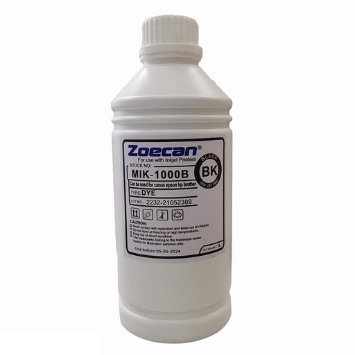 [ZOE-INK-CON-MIK1000B-NA-422] Zoecan MIK-1000B Tinta Universal 1000ml - Negra