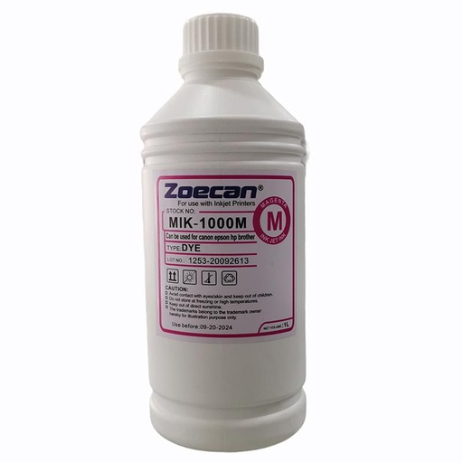 [ZOE-INK-CON-MIK1000M-NA-422] Zoecan MIK-1000M Universal Refill Ink 1000ml - Magenta