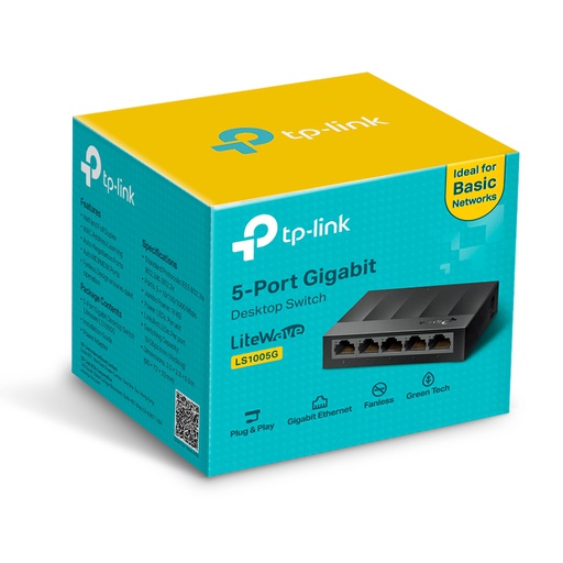 [TPL-NET-SWT-LS1005G-BK-422] TP-Link LS1005G Switch Desktop 5 Ports Gigabit / Black 