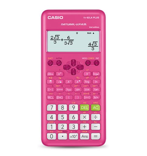 [CAS-MSC-ACC-FX82laPLUS2-BK-223] Casio Fx-82LA Plus 2nd Edition 252 Funtions- Scientific Calculator / Pink