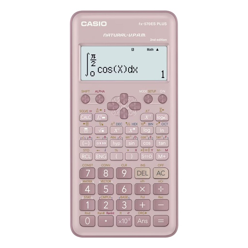 [CAS-MSC-ACC-FX570ESPLUS2-PK-123] Casio Fx-570ES Plus 2nd Edition - Scientific Calculator / 417 Functions / Pink