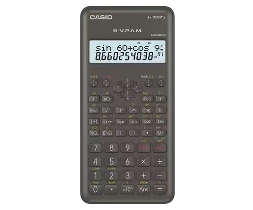 [CAS-MSC-ACC-FX350MS-BK-123] Casio Fx-350MS 2nd Edition - Scientific Calculator / 240 Functions/ Black 