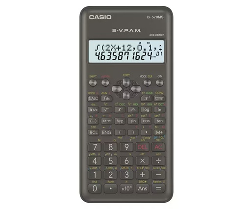 [CAS-MSC-ACC-FX570MS-BK-123] Casio Fx-570MS 2da Edición - Calculadora Científica / 401 Funciones / Negro