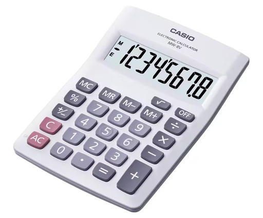 [CAS-MSC-ACC-MW8VB-WH-123] Casio MW-8V - Compact Calculator / White