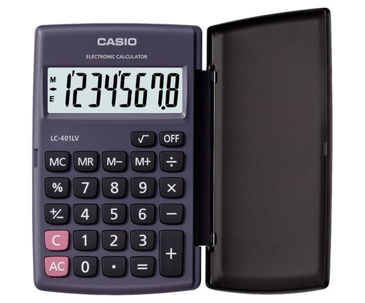 [CAS-MSC-ACC-LC401LV-BK-123] Casio LC-401LV - Calculadora de Bolsillo / 8 Dígitos / Negro