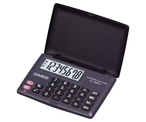 [CAS-MSC-ACC-LC160LV-BK-123] Casio LC-160LV - Calculadora de Bolsillo / 8 Dígitos / Negro