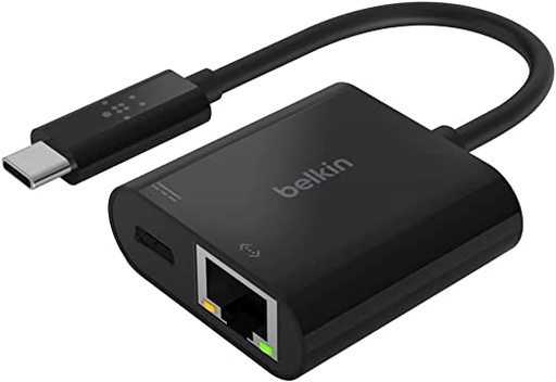 [BEL-MSC-ACC-INC001BT-BK-123] Belkin INC001BTBK - Adaptador USB-C a Ethernet + carga para MAC y Ipad / 60w / Negro