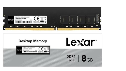 [LEX-MEM-MEM-LD4U008GR3200-NA-321] Lexar  UDimm / Memoria RAM 8GB / 3200Mhz / 1.2v / 288 pin / CL22