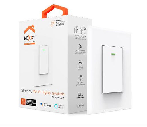 [NEX-NET-ACC-S100-WH-223] Nexxt NHE-S100 - Single Pole Smart Switch / USB / White