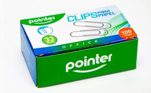 [POI-MSC-OFF-PC33MM100-NA-323] Pointer PC-33MM-100 Paper Clips - 100pcs