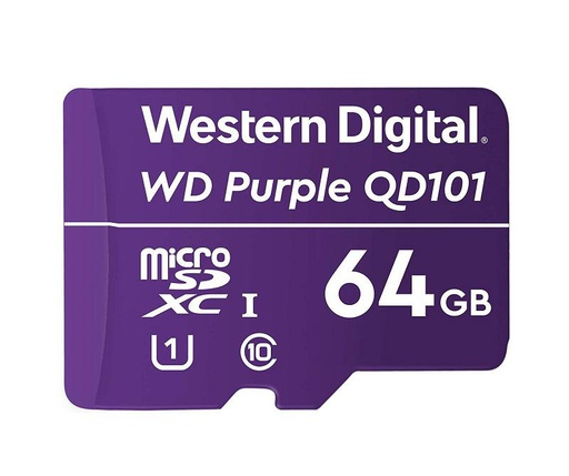 [WD-STO-MEM-WDD064G1P0C-PU-323] Western Digital Purple  MicroSD 64GB / With Adapter / Purple