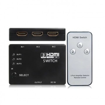 [ADP-MSC-ZOE-ZOMKL1305-BK-423] Zoecan ZO-MKL1305 HDMI Switch 3-to-1 with Remote Control
