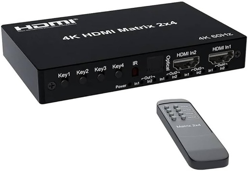 [ADP-MSC-ZOE-ZOSS853-BK-423] Zoecan ZO-SS85 HDMI Matrix 2x4 - 4K @60Hz
