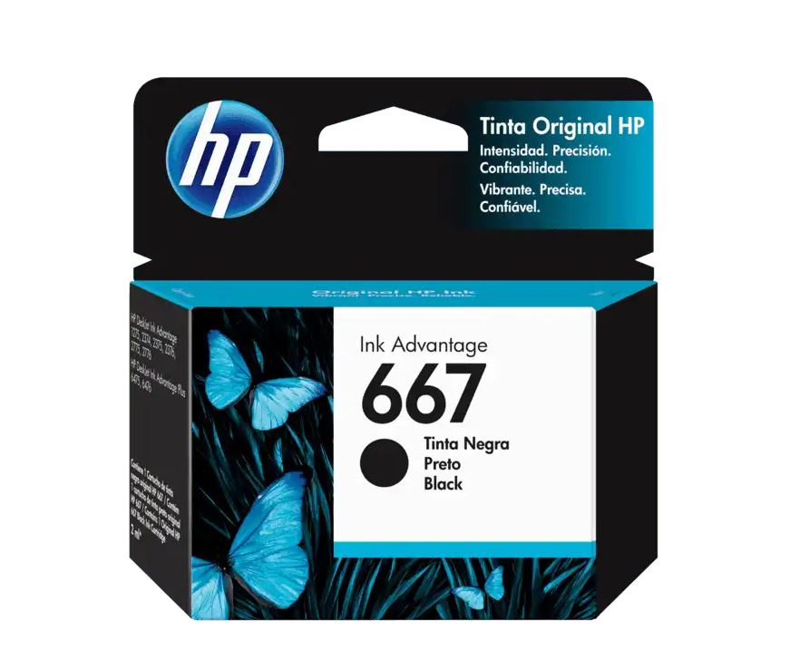 HP 667 Negra Cartucho de Tinta | Sagatronix