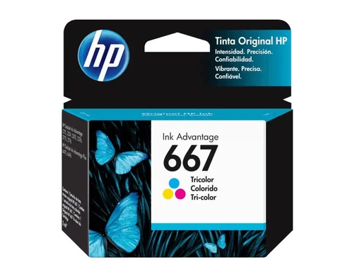 [HPE-PRT-INK-3YM78AL-TR-320] HP 667 Tricolor Ink Cartridge