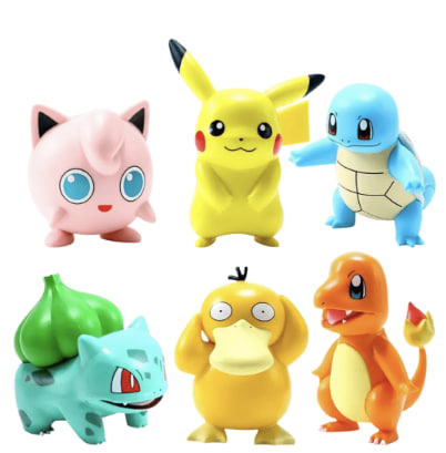 [GNC-GAM-ACC-POKEMON2-NA-423] Generico Figura Set de 6  Pokemon - 4CM