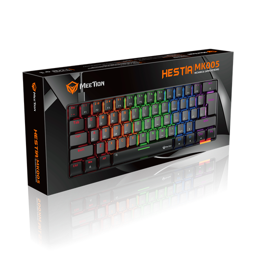 [KYM-GAM-MEE-MK005B-NA-124] Meetion Hestia MK005 Mechanical Gaming Keyboard BK 60%