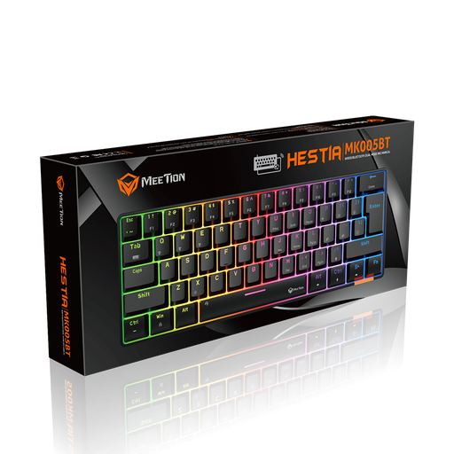 [KYM-GAM-MEE-MK005BTB-NA-124] Meetion Hestia MK005BT-B Mechanical Gaming Keyboard Bluetooth - 60%
