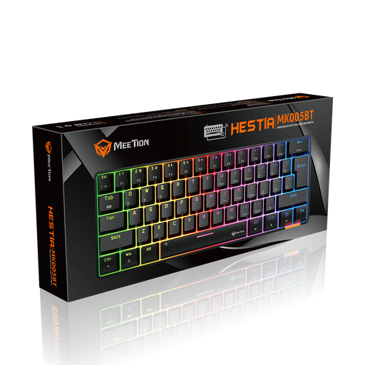 [KYM-GAM-MEE-MK005BTB-NA-124] Meetion MK005BT-B Teclado Mecánico de Gaming Bluetooth - 60%