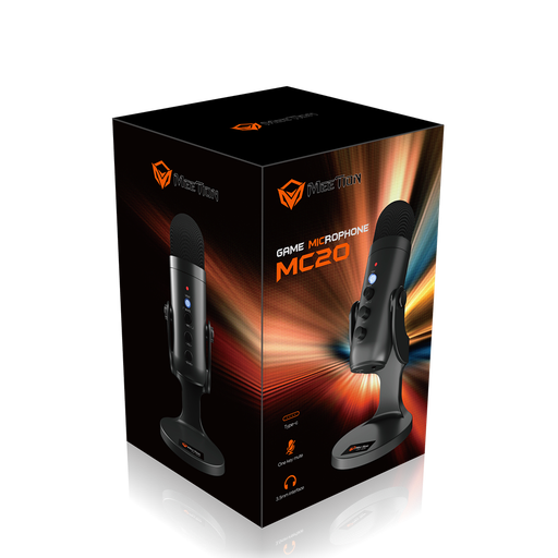 [MIC-GAM-MEE-MC20-BK-124] Meetion MC20 - Gamers Microphone USB - RGB / Black