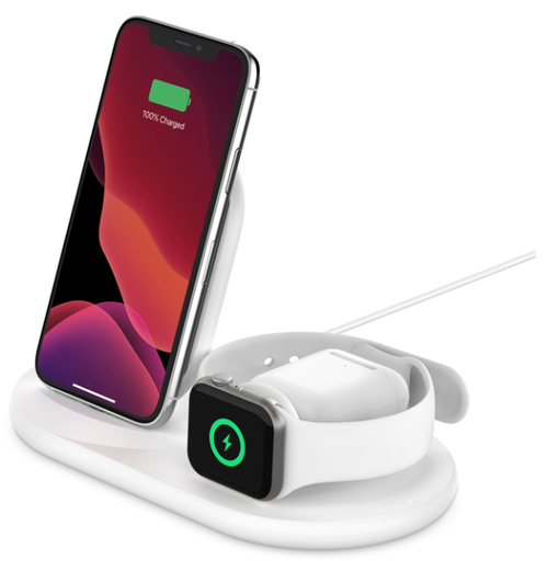 [BEL-MSC-ACC-WIZ001ttwh-WH-124] Belkin WIZ001vfWH - Boost Wireless Charger / 3 IN 1 / 15W / White 