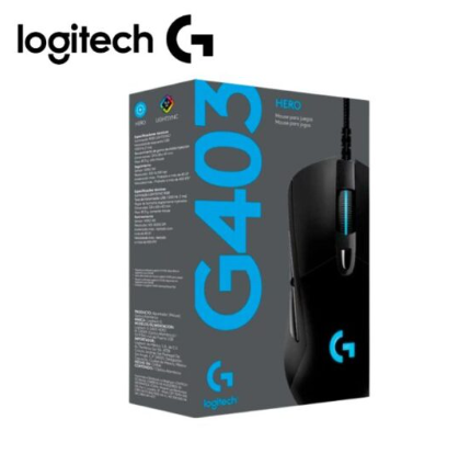 [LOG-KYM-ACC-910005630-BK-124] Logitech G403 HERO - Mouse Inalámbrico para Videojuegos / USB / LIGHTSYNC RGB / Negro
