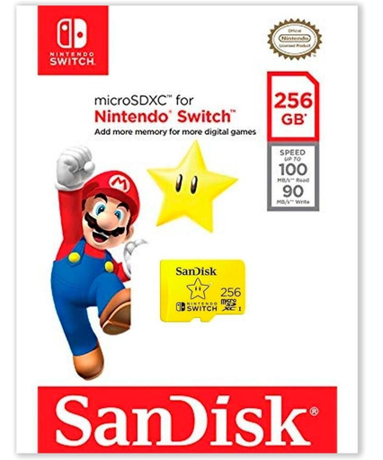 [SAN-MEM-MSD-SDSQXAO256GGNCZN-NA-124] SanDisk SDSQXAO-256G-GNCZN - Tarjeta microSDXC / 256GB / licencia para Nintendo Switch