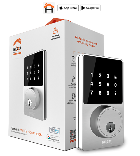 [NEX-NET-GAD-NHSD100-BK-124] Nexxt NHS-D100 - Smart Wi-Fi door lock / Black