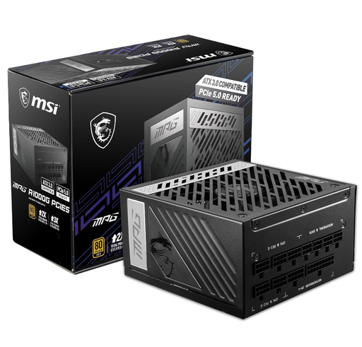 [MSI-PWR-MSC-A1000G-BK-324] MSI MPG A1000G - Series Fuente de Poder - 1000W ATX  80+ DORADO / Negro