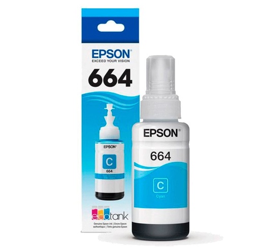 [EPS-PRT-INK-T664220-CY-420] Epson T664 Botella de Tinta - Cian
