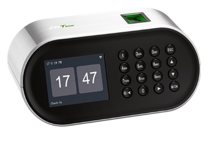 [ZKT-MSC-HOM-D1-WT-324] ZKTeco D1Countertop Time Attendance Terminal, Fingerprint 1000/wifi/USB