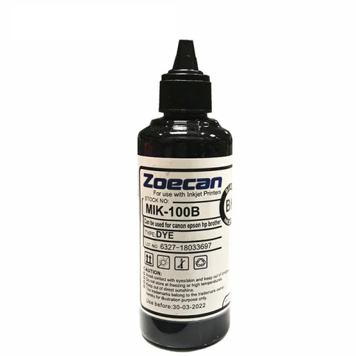 [PRT-INK-ZOE-MIK100B-NA-124] Zoecan MIK-100B Tinta Universal para Impresora - Negro - 100ml