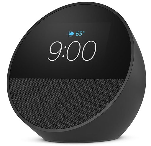 [AMA-MSC-GAD-ECHOSPOT-BK-424] Amazon Alexa Echo Spot - Smart alarm clock with vibrating sound and Alexa / Black