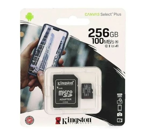 [KIN-MEM-MSD-SDCS256GB-BK-420] Kingston MicroSD 256GB Canvas Select+ / With Adapter / Black