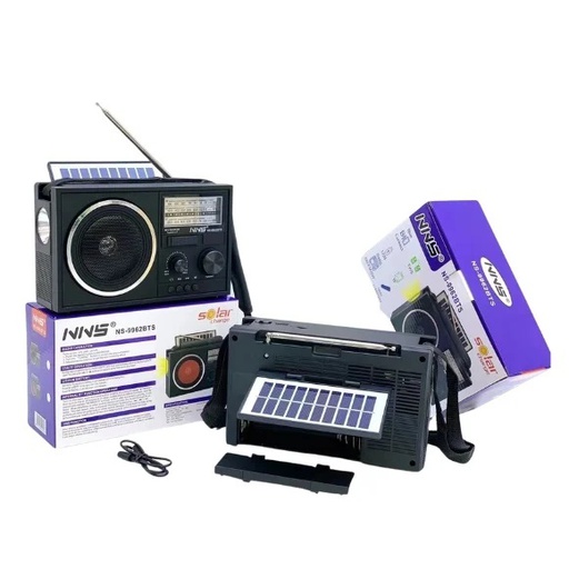 [ACC-ELC-NNS-NS9962BTS-BK-225] NNS NS9962BTS FM/AM Radio + BT , Solar - Negro