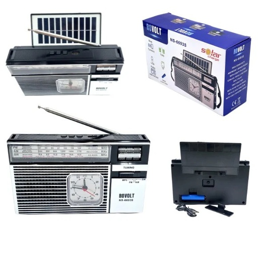 [ACC-ELC-NNS-NS66693BT-BK-225] NNS NS6693S FM/AM Radio, Solar - Negro