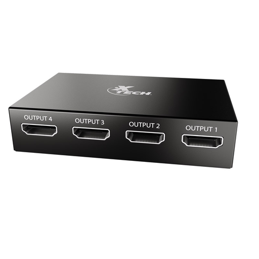 [XTE-MSC-ACC-XHA420-NA-225] Xtech XHA-420 Splitter HDMI 1-a-4 Puertos / Negro