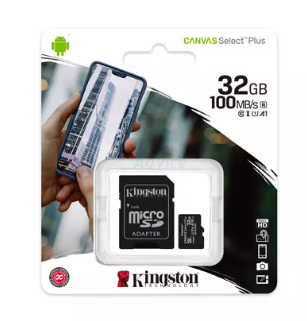 [KIN-STO-MEM-SDCS232GB-BK-225] Kingston Canvas Select+ MicroSD Memory  32GB / With Adapter