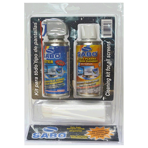 [ACC-LCD-SAB-LCDKIT-NA-225] Sabo Kit de Limpieza para Pantallas tipo LCD, Plasma, TFT, Cristal Liquido y más