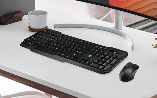 [XTC-MSC-KYM-XTK309S-BK-325] Xtech XTK-309S - Combo inalámbrico de mouse y teclado multimedia / Negro / Español