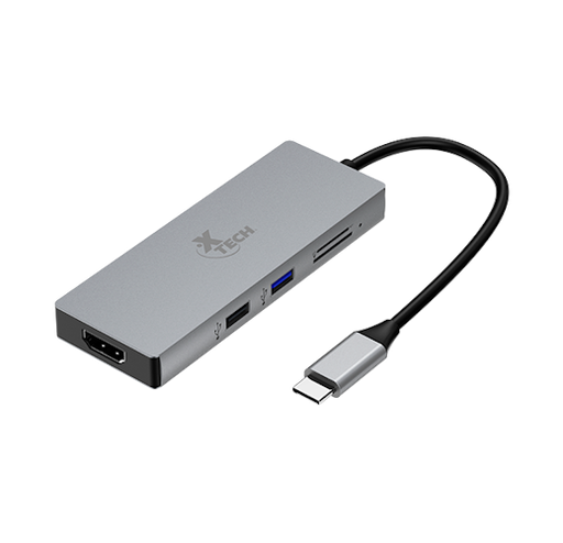 [XTC-MSC-ACC-XTC564-BK-325] Xtech XTC-564 - Adaptador multipuerto 5 en 1 con conexión USB-C / HDMI + USB2.0 + USB3.0 + TF + SD